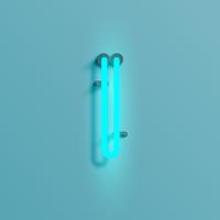 Realistic neon character from a typeset, vector