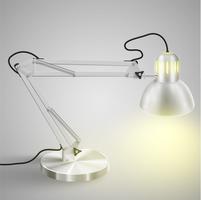 Realistic metal table lamp, vector
