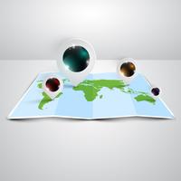 World map in 3D, vector
