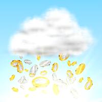Money rain, vector illustration
