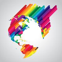 Colorful abstract world symbol vector