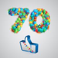 Number of likes made by balloon, vector illustration