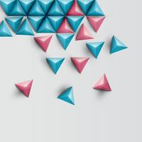 3D realistic triangle background, vector illustration