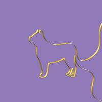 Realistic ribbon shapes an animal, vector illustration