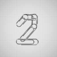 Linked paperclips forming a character, vector