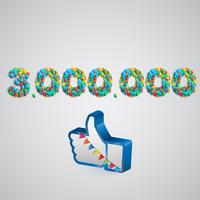 Number of likes made by balloon, vector illustration