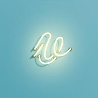 Realistic neon character from a typeset, vector