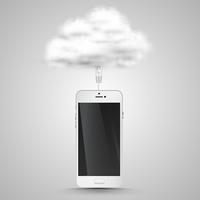 Smartphone se está conectando a la nube vector