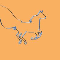 Realistic ribbon shapes an animal, vector illustration