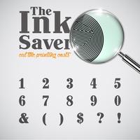 Elegant ink saver character - less ink while printing, vector