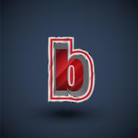 3D red steel font character, vector