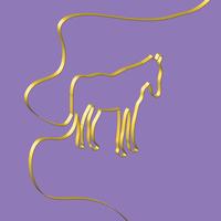 Realistic ribbon shapes an animal, vector illustration