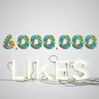 Number of likes made by balloon, vector illustration