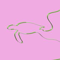 Realistic ribbon shapes an animal, vector illustration