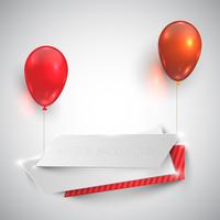 Color glossy balloons lift labels, vector
