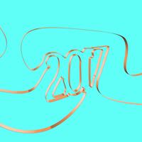 Abstract ribbon forms a year, vector illustration