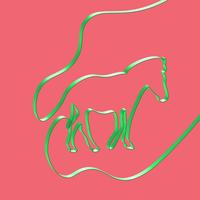 Realistic ribbon shapes an animal, vector illustration