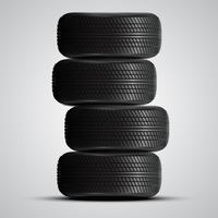 Realistic tires, vector illustration