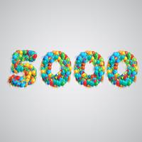 Number made by colorful balloons, vector
