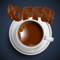 A cup of a realistic hot coffe, vector