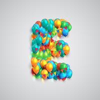 Colorful font made by ballons, vector
