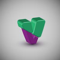 3D colorful character from a typeset, vector