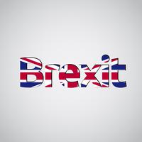 Brexit text with UK flag, vector