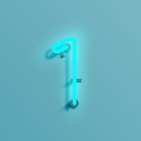 Realistic neon character from a typeset, vector