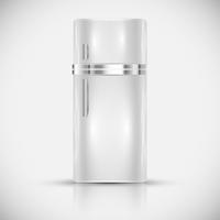 Realistic white fridge, vector
