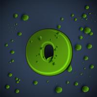 Green slime font, vector