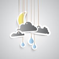Weather icon made by paper, vector illustration
