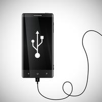 Mobile phone with USB connection
 vector