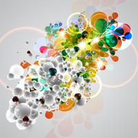 Fondo de burbujas coloridas y blancas, vector