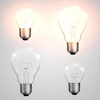 Four kinds of light bulb, vector
