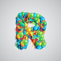 Colorful font made by ballons, vector
