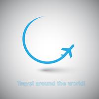 Travel around the World Plane icon
 vector