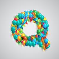 Colorful font made by ballons, vector
