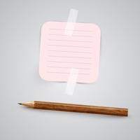 A piece of paper with a pencil, vector
