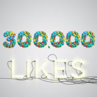 Number of likes made by balloon, vector illustration