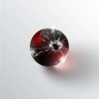 Broken glass sphere, vector