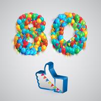 Number of likes made by balloon, vector illustration