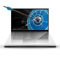 An arrow and a laptop, vector
