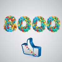 Number of likes made by balloon, vector illustration