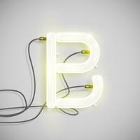 Realistic neon character from a typeset, vector illustration