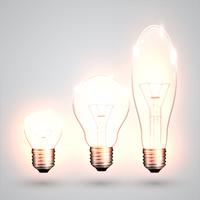 Three kinds of light bulb, vector
