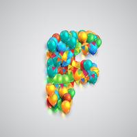 Colorful font made by ballons, vector
