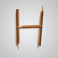 A letter made by pencil, vector
