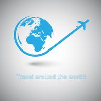 Travel around the World Plane icon
 vector