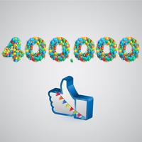 Number of likes made by balloon, vector illustration