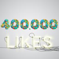 Number of likes made by balloon, vector illustration